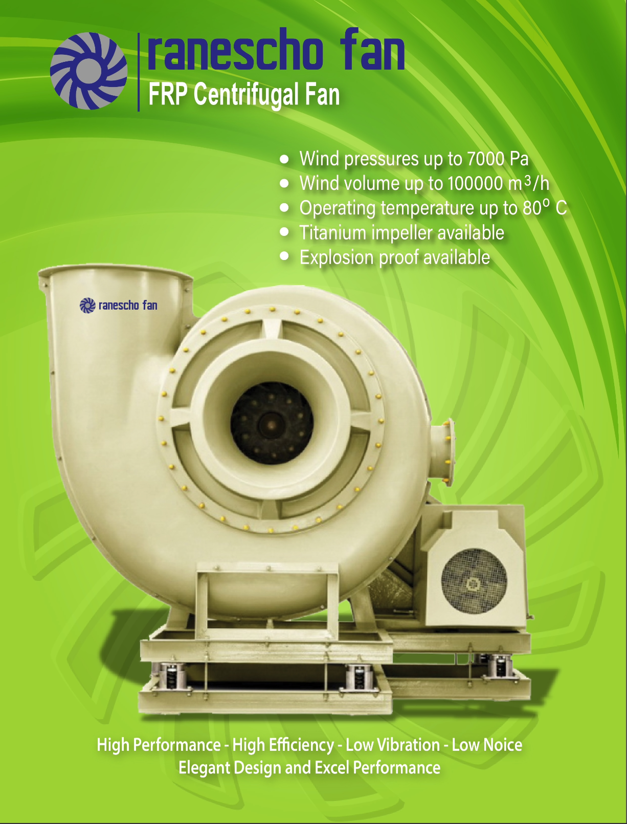 Centrifugal High Pressure FRP Casing Fan